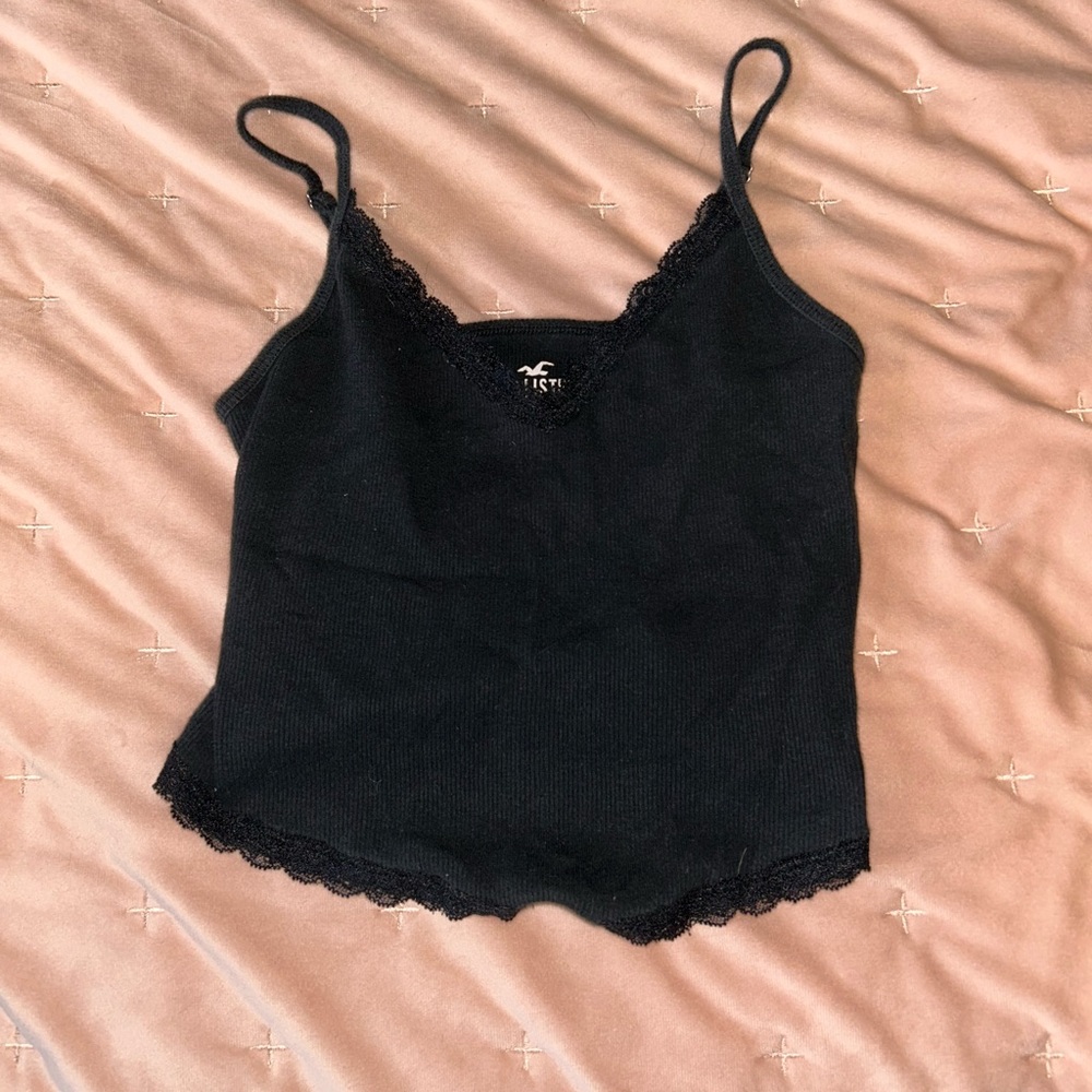 Hollister Black Lace Trim Tank Top